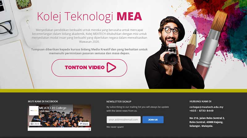 FIDO - Malaysia Freelance Web Designer Web Designer - Service Buat Website MEATECH College