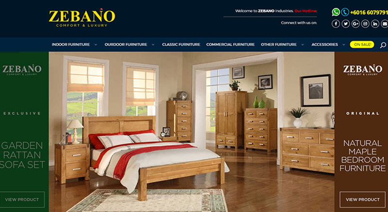 FIDO - Malaysia Freelance Web Designer Web Designer - Service Buat Website Supplier for outdoor wicker furniture, teak wood furniture, metal furniture, classic furniture for residential and commercial use. ZEBANO - Comfort & Luxury