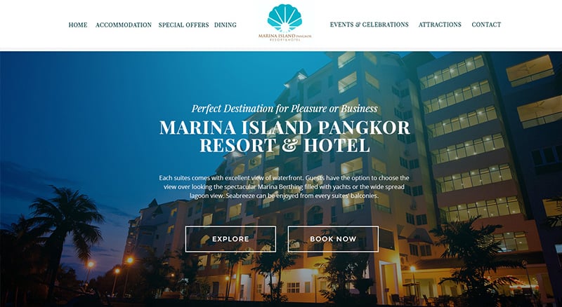 FIDO - Malaysia Freelance Web Designer Web Designer - Service Buat Website Marina Island Pangkor Resort Hotel - 2018