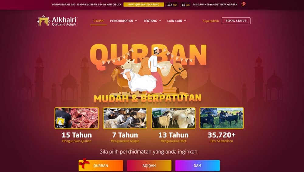FIDO - Malaysia Freelance Web Designer Web Designer - Service Buat Website Alkhairi Qurban Aqiqah Malaysia