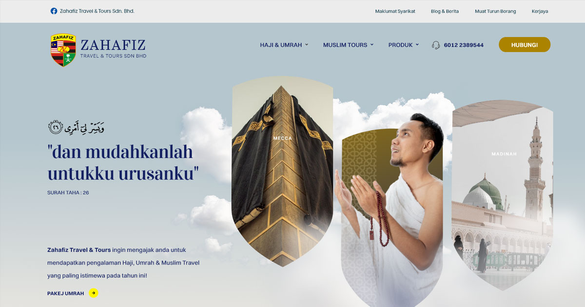 FIDO - Malaysia Freelance Web Designer Web Designer - Service Buat Website Zahafiz Travel & Tours