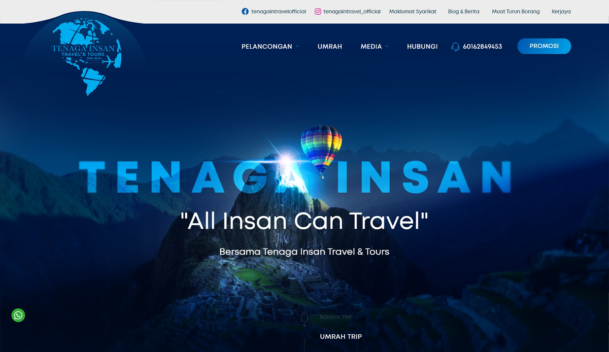 FIDO - Malaysia Freelance Web Designer Web Designer - Service Buat Website Tenaga Insan Trave & Tours