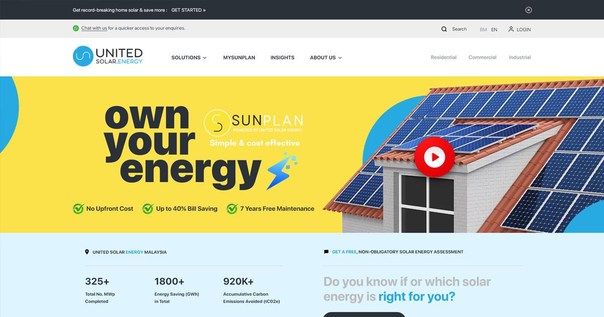 FIDO - Malaysia Freelance Web Designer Web Designer - Service Buat Website United Solar Energy