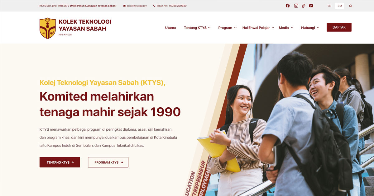 FIDO - Malaysia Freelance Web Designer Web Designer - Service Buat Website Kolej Teknologi Yayasan Sabah