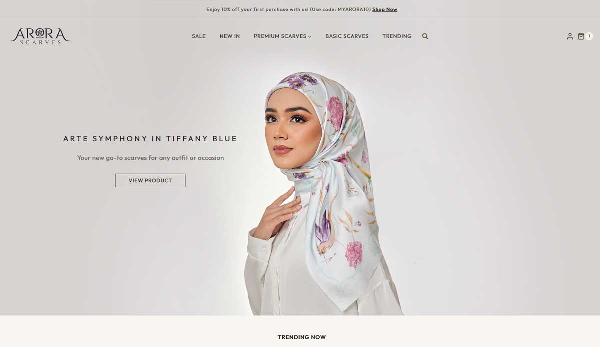 FIDO - Malaysia Freelance Web Designer Web Designer - Service Buat Website Arora Scarves