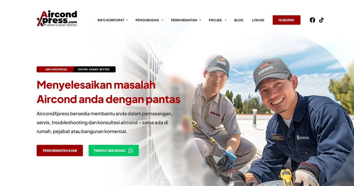 FIDO - Malaysia Freelance Web Designer Web Designer - Service Buat Website AircondXpress