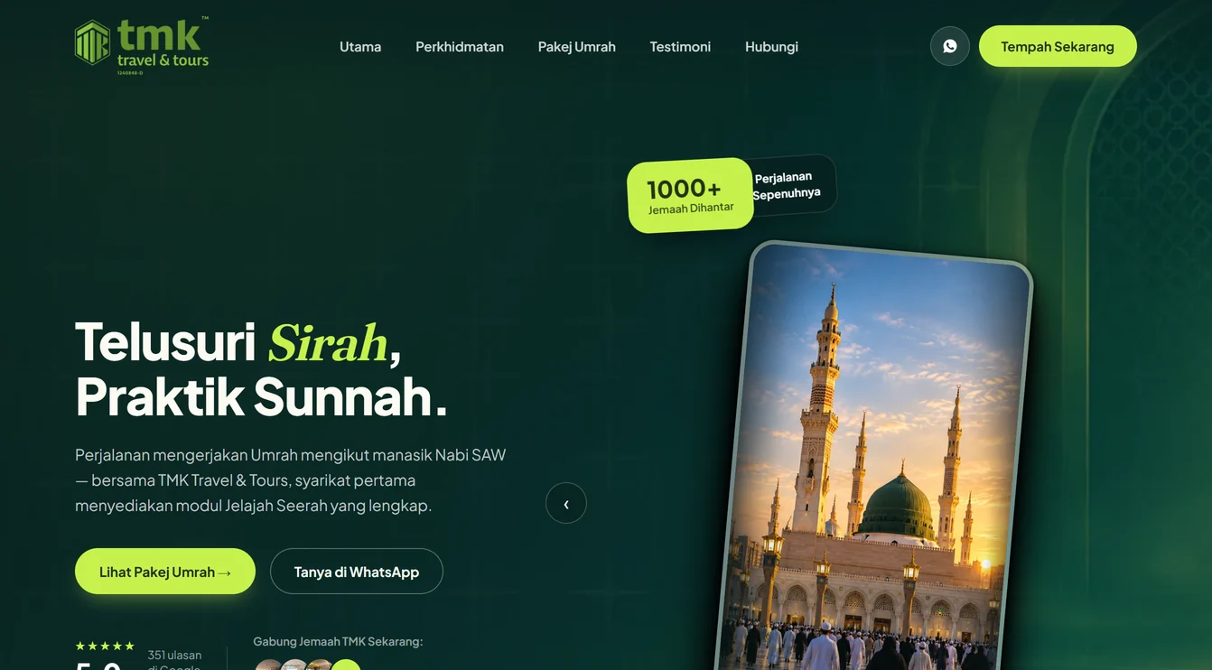 TMK Travel & Tours – Umrah Travel Agency Website